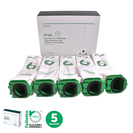 Folletto VB100 5x Sacchetto Premium con Microfiltro Igienico Integrato (27608816)