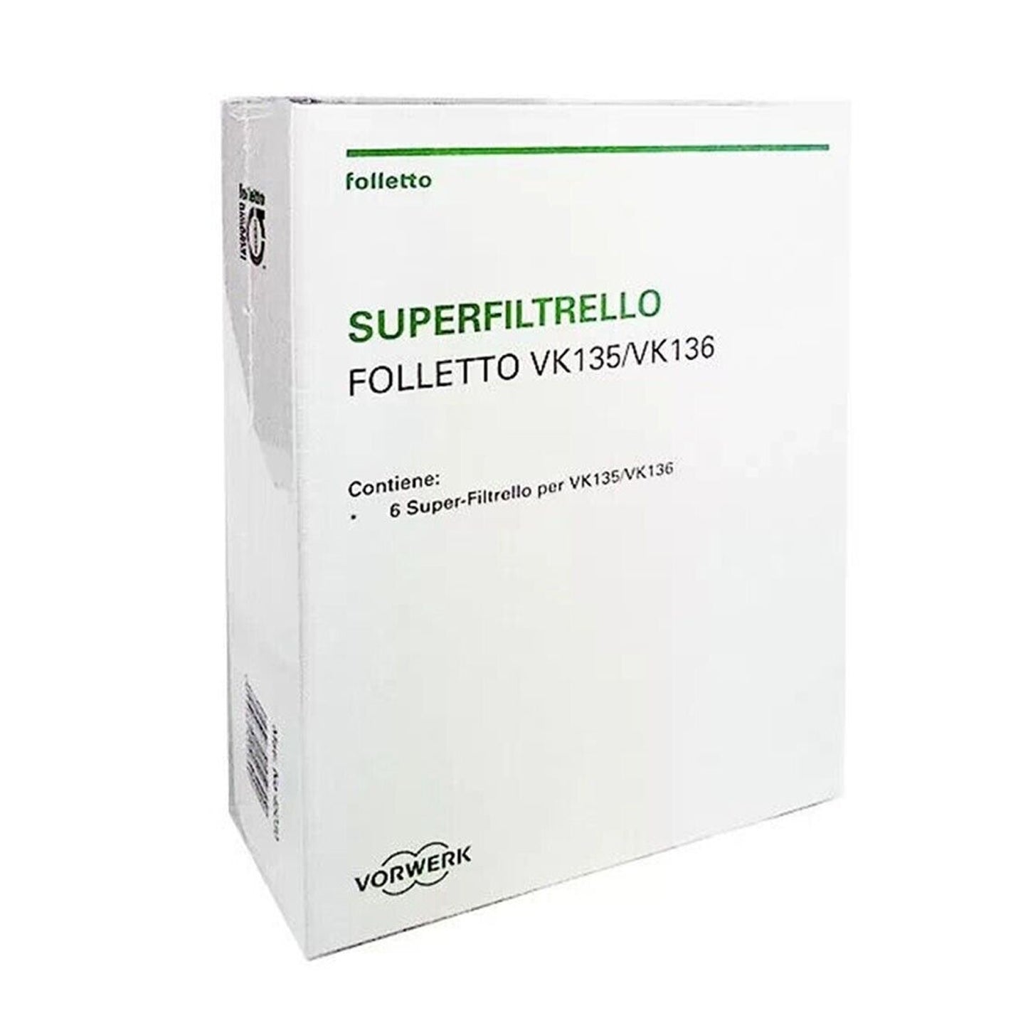 Folletto VK135/VK136 6x Sacchetti Super Filtrello Originale Vorwerk