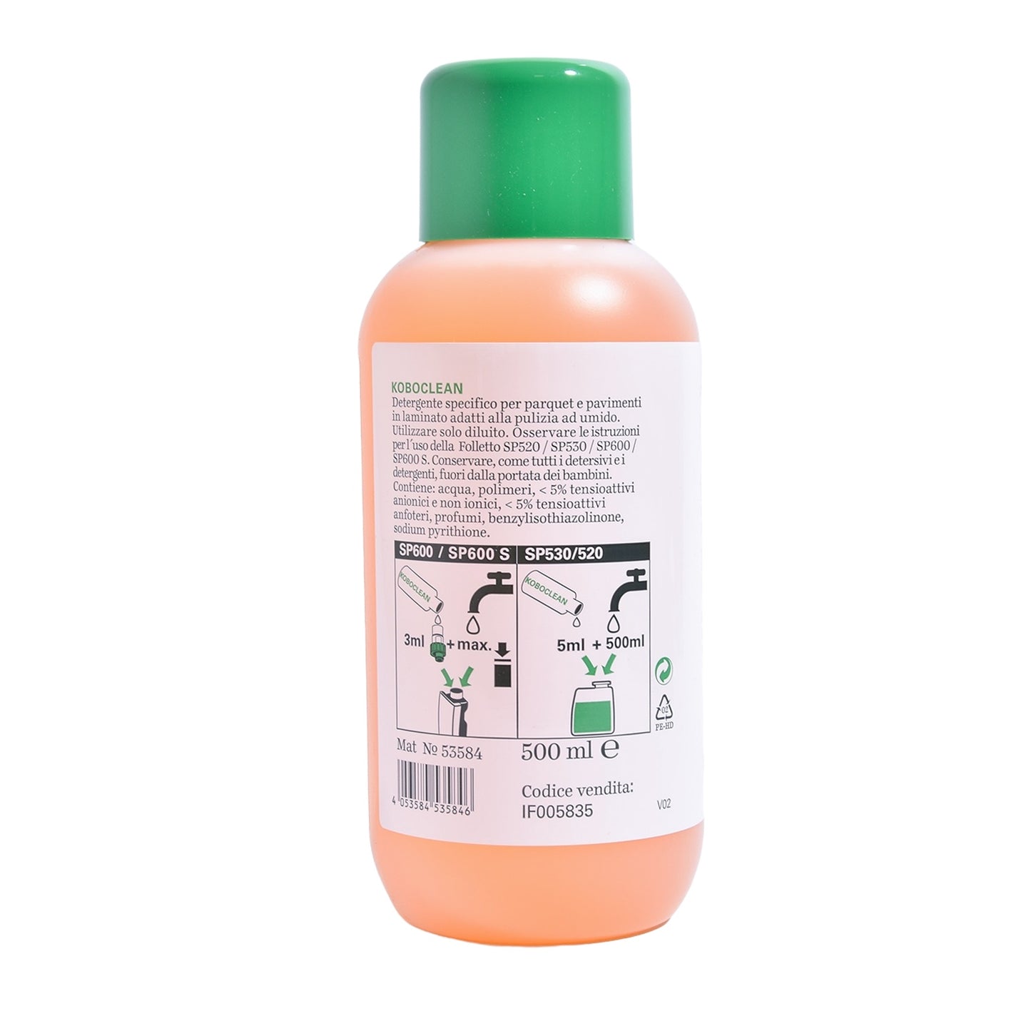 Detergente Koboclean Parquet 500ml Vorwerk Folletto SP7S/SP600/SP530