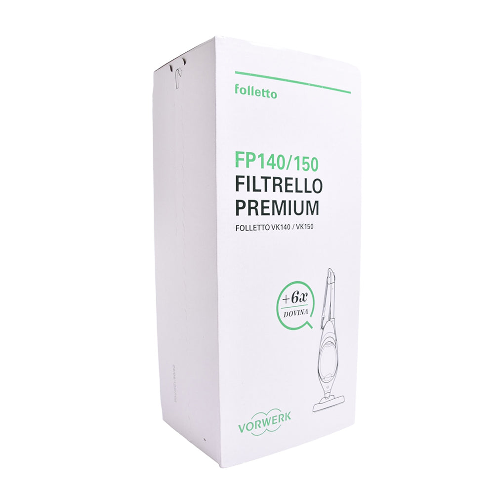 Folletto VK150/140 6x Filtrello Premium con 6x Dovina FP140/150 Originale Vorwerk