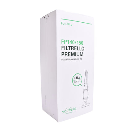 Folletto VK150/140 6x Filtrello Premium con 6x Dovina FP140/150 Originale Vorwerk